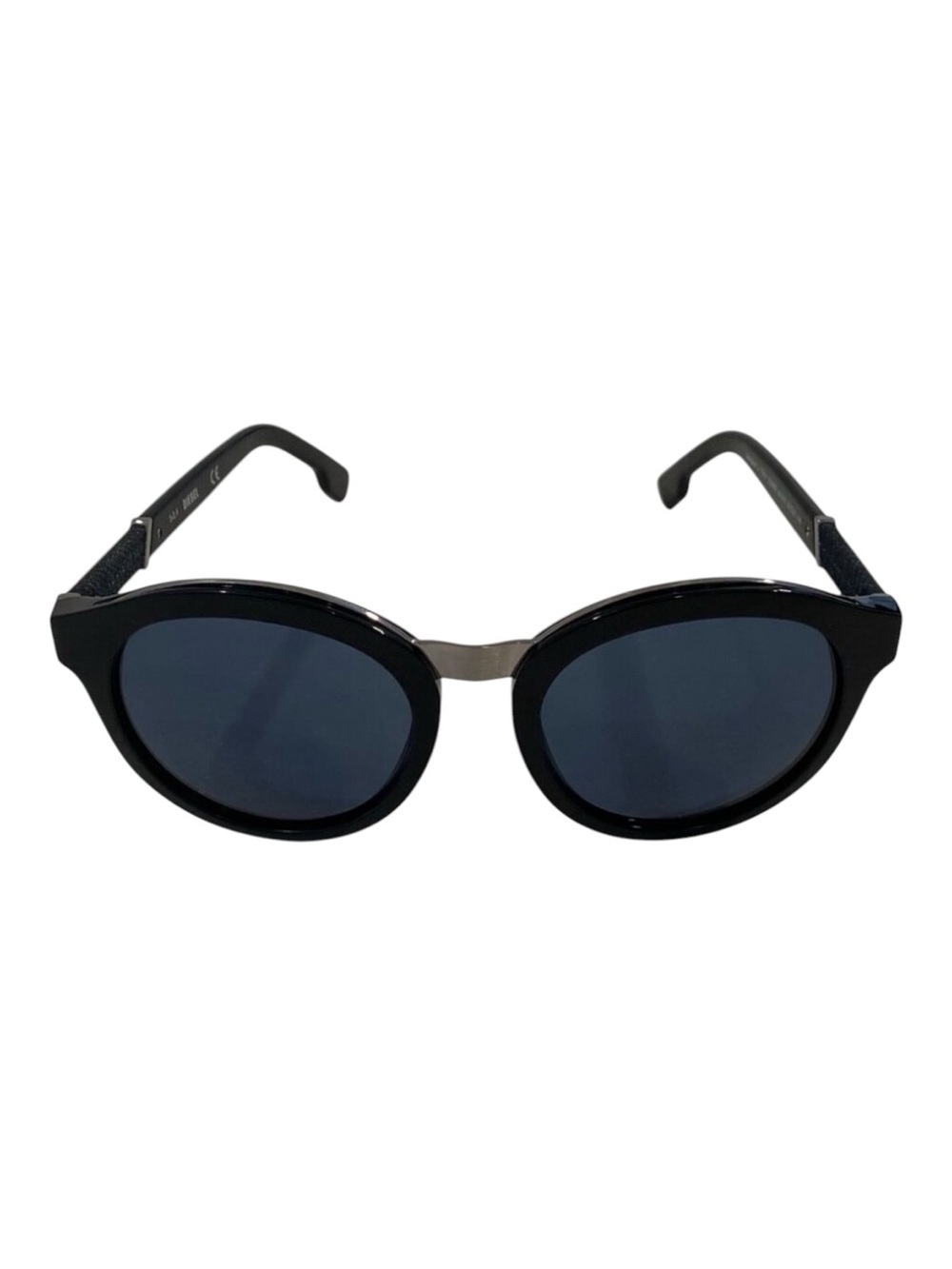 Diesel Womens Round Black Sunglasses With Denim Accents & Dark Lenses 3-2.4
